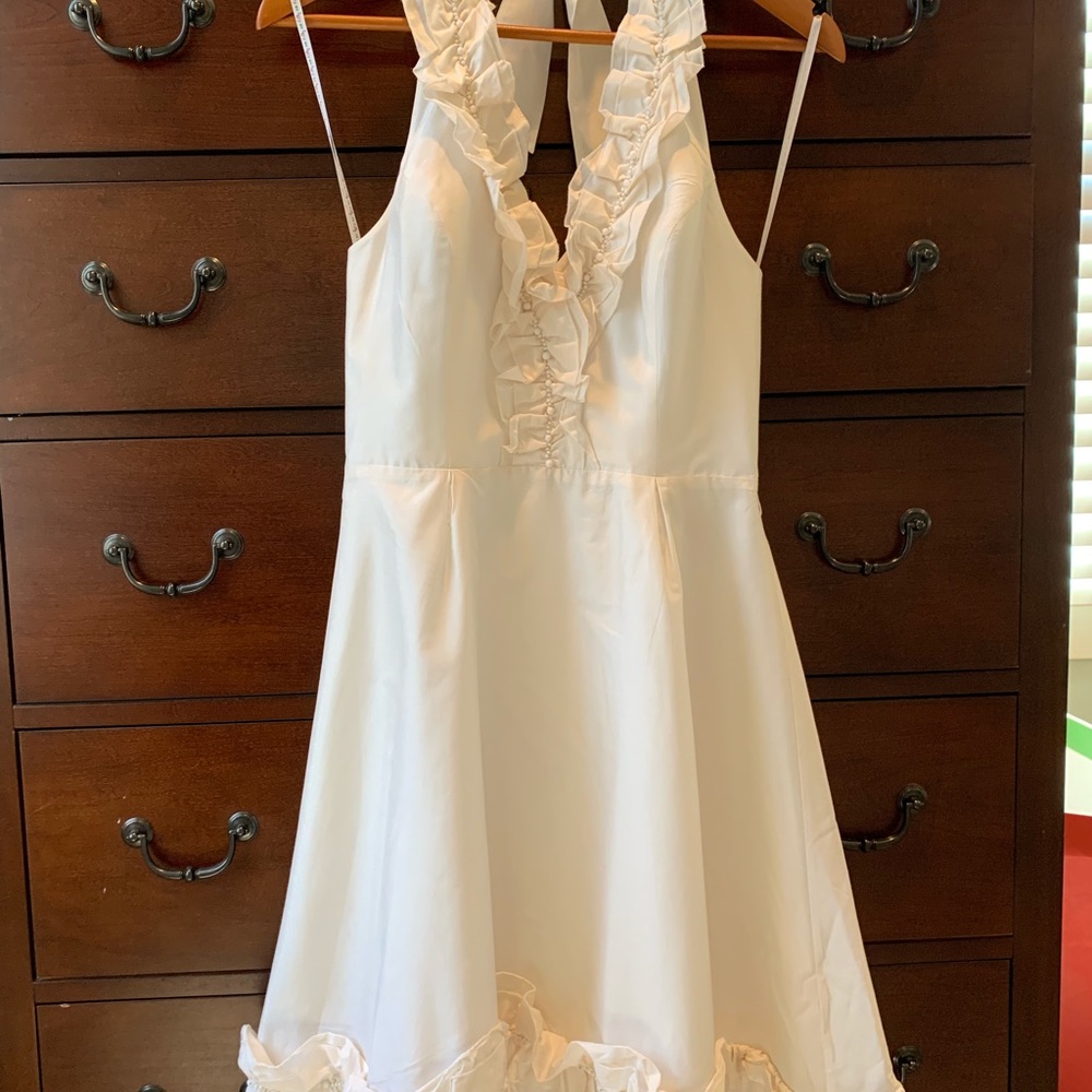 Silk Ivory Halter Dress
